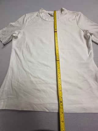 Club Monaco Womens XL White Crew Neck Short Sleeve Tee