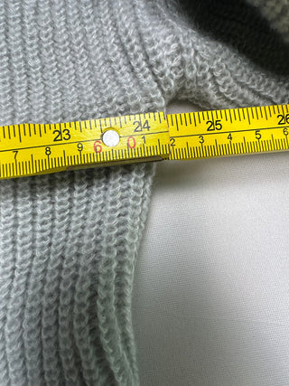 Light Gray Cotton Viscose Nylon Blend Button-Up Cardigan Swe