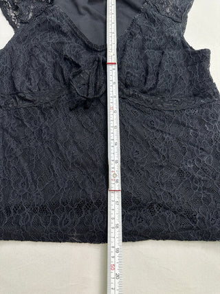 No Boundaries Black Lace Cap Sleeve Top Size L (11-13)
