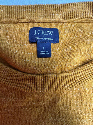 J.Crew Men's Large Cotton Crew Neck Sweater in Mustard