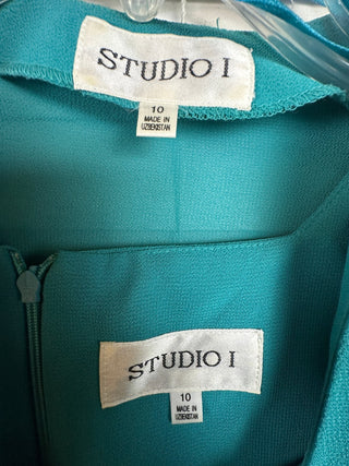 Studio I Women's Turquoise Two-Piece Dress and Jacket Set