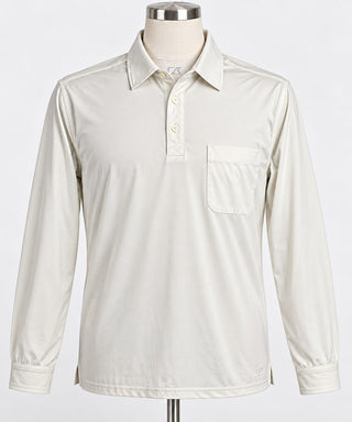 Cutter & Buck Men's Long Sleeve White Polo Shirt CB DryTec L
