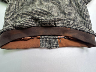 Brown Plaid Cropped Bomber Jacket Women’s L Button Front