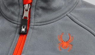 Spyder Gray Fleece Jacket Kids XL 18 Orange Zip Full Zip