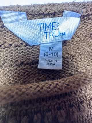 Time and Tru Brown Textured Knit Sweater Medium 8-10