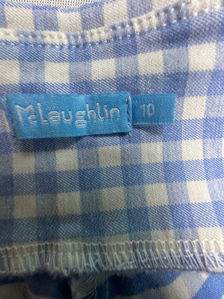 J. McLaughlin Womens Shorts 10 Blue White Gingham Bermuda