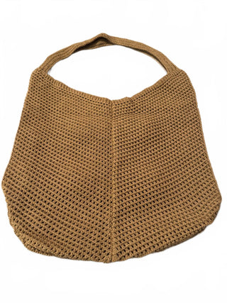 NEW Brown Crochet Hobo Shoulder Bag Floral Boho Knit Purse