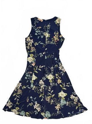 Anne Klein Women's Navy Blue Sleeveless Floral Midi Dress