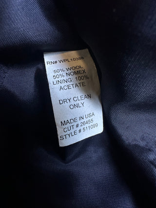 Wah Maker Frontier Navy Blue Wool Blend Mens Overcoat — 42