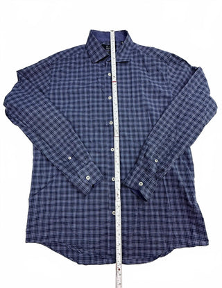 Saks Fifth Avenue BLACK Men’s Large Blue Plaid Shirt