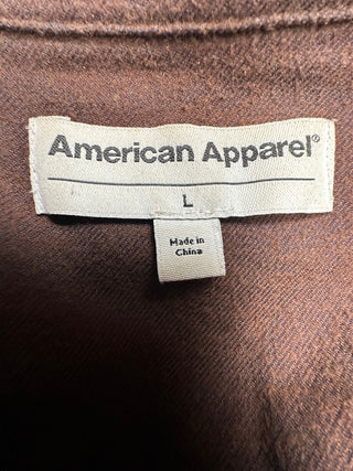 American Apparel Men's L Chocolate Brown Button Up Shirt