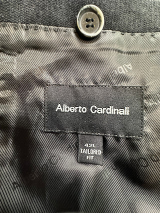 Alberto Cardinali Men's Gray Velvet Tailored Fit Blazer 42L