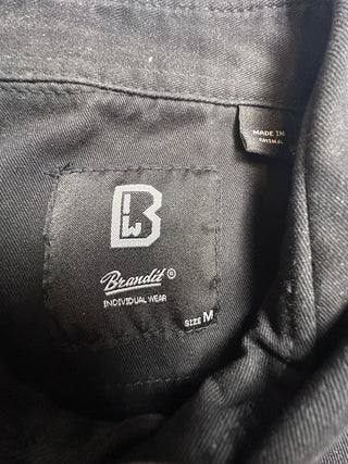 Brandit Men's M Black Rugged Military Utility Shirt Cotton