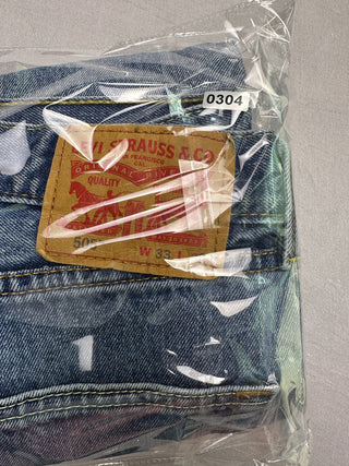 Levi's 505 Regular Fit Jeans Men's 33x32 Blue Distressed