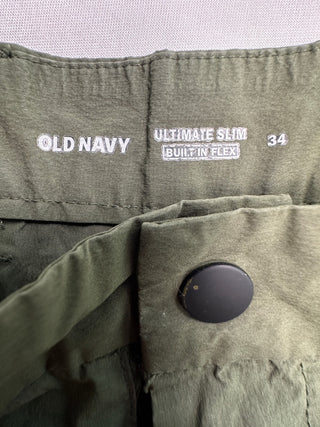 Old Navy Men's 34 Ultimate Slim Flex Olive Green Shorts
