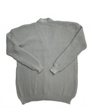 Light Gray Cotton Viscose Nylon Blend Button-Up Cardigan