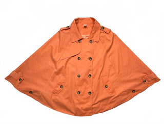 DownEast Basics Orange Trench Cape Poncho Women’s Size M