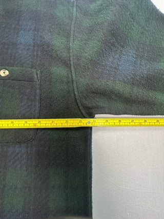 R-N-Z California Green Blue Plaid Fleece Shirt Jacket XL