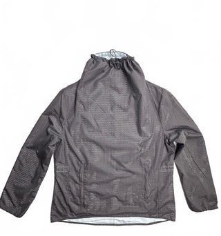Fabletics Gray Perforated Hooded Windbreaker Womens M