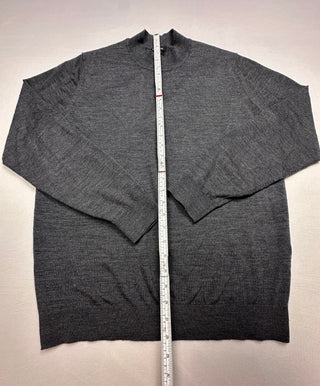 Massimo Dutti Men's Merino Wool Mock Neck Sweater Gray L