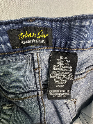 Urban Star Premium Apparel Men's Jeans 32x32 Distressed Blue