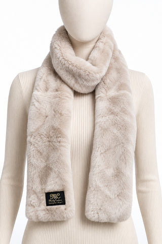 Minky Couture Women's Plush Faux Fur Designer Scarf in Blush