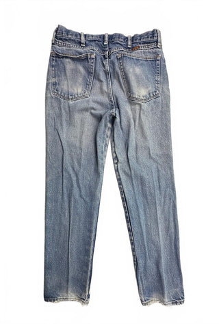Rustler Mens Jeans 34x32 Distressed Faded Blue Denim Vintage