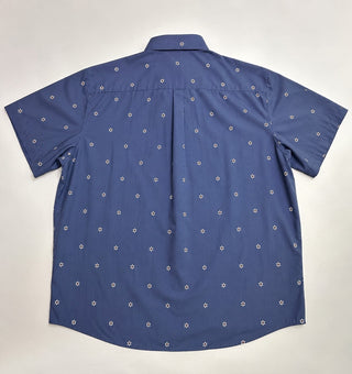& Collar Men's XL Blue Floral Short Sleeve Button Up Shirt