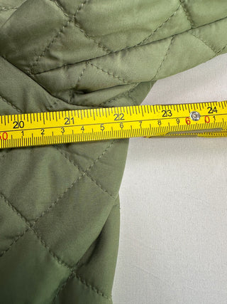 Talbots Olive Green Quilted Jacket Women's Zip Snap Pockets