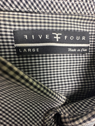 Five Four Men's Black and White Checkered Button-Down Shirt