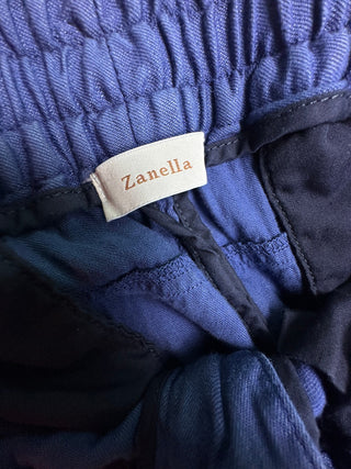 Zanella Draw Men's 32 Blue Linen Blend Drawstring Pants