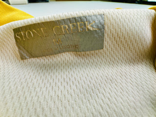 Stone Creek Men's Medium Yellow Mesh V-Neck Shirt Pocket