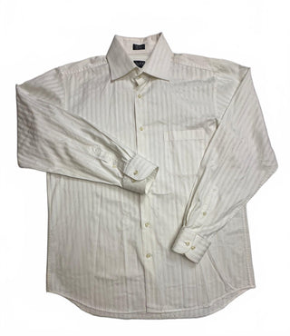 O.H.H.A Chemises Men's 17 43 White Stripe Dress Shirt Cotton