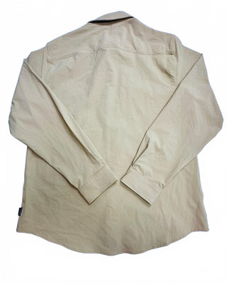 GUESS Men's L Tan Nylon Stretch Utility Shirt Overshirt