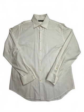 Perry Ellis Men's White Long Sleeve Button-Up Shirt Size L