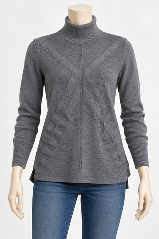Tribal Women's Gray Turtleneck Sweater Size S