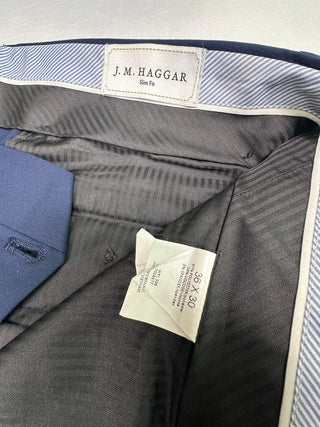 J.M. Haggar Slim Fit Men's Navy Blue Two-Piece Suit - Jacket