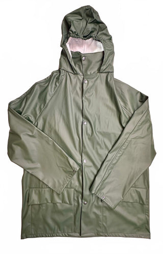 Majestic Rainwear Men's M Green Hooded Rain Jacket Coat