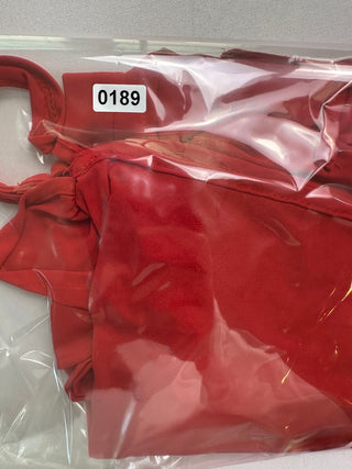 SHEIN Women's Red Off Shoulder Ruffle Sleeve Top Size L 8/10