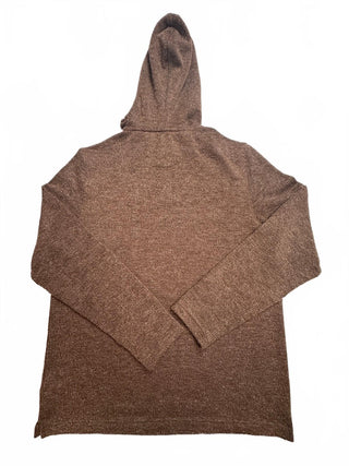 NICOBy Men's L Brown Hooded Henley Knit Pullover Sweater