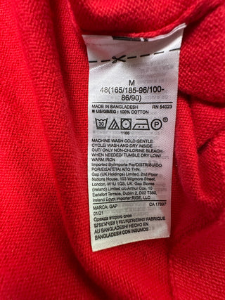 GAP Men's Red V-Neck Cotton Sweater Size M
