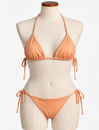BECCA Rebecca Virtue Peach Triangle Tie Bikini 2 Piece Set