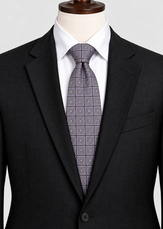 Giovanni Seta Studio Collection Silk Tie Lavender Geometric Squares Italy