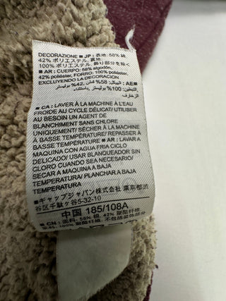 GAP Sherpa Lined Full Zip Hoodie Burgundy Logo Sweatshirt XL