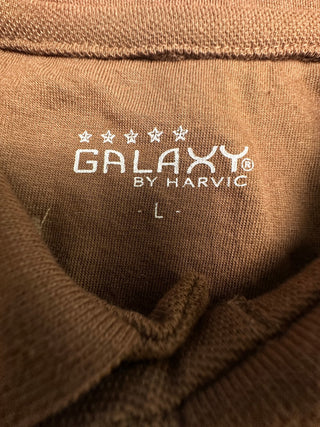 Galaxy by Harvic Classic Brown Polo Shirt Size Large
