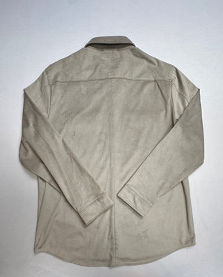 7Diamonds Men's Stretch Suede Shirt Jacket Large Beige Tan