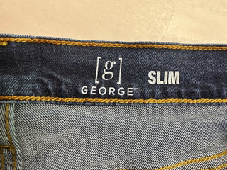 George Men's Slim Fit Blue Denim Jeans Size 32 Medium-Dark