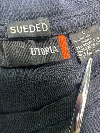 Utopia Sueded Black Rayon Modal Polyester Blend Men's L