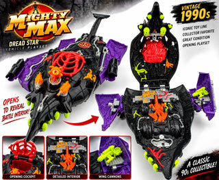 Vintage Mighty Max Dread Star Vehicle Play 1990s Incomplete