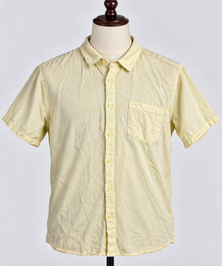 Cotton On Garments Yellow Short Sleeve Button-Up Shirt L
